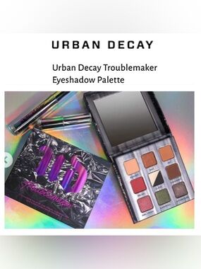 NIB URBAN DECAY Troublemaker 10 Shade Eyeshadow Palette Mini Mascara LIMITED ED
